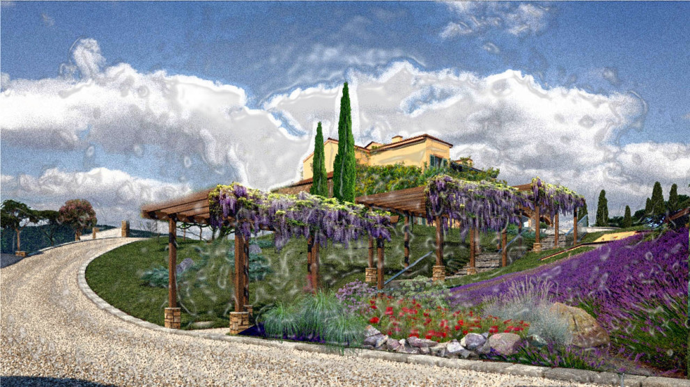 Эскизы. Сложный рельеф. Усадьба в стиле прованс