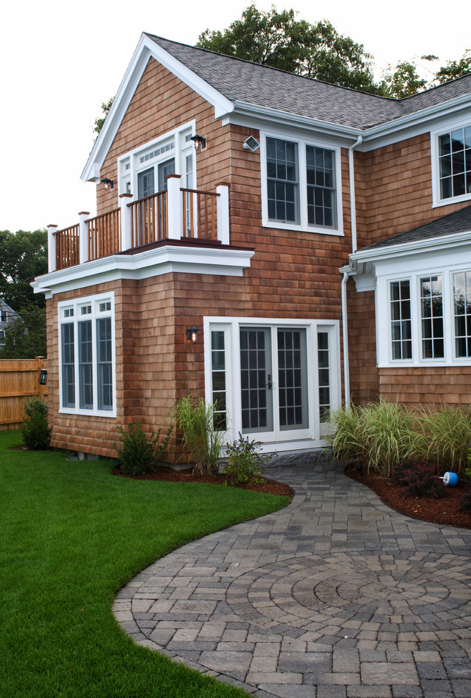 Inspiration for a traditional exterior in Boston with wood siding.
