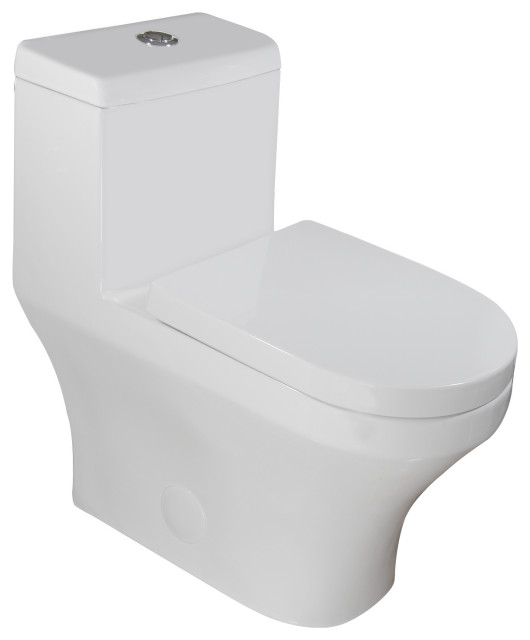 One Piece Modern Toilet LT8 DualFlush Contemporary Toilets by
