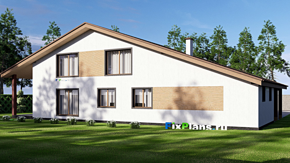 Проект дома с мансардой 15х23 м S302м2 F-17432
