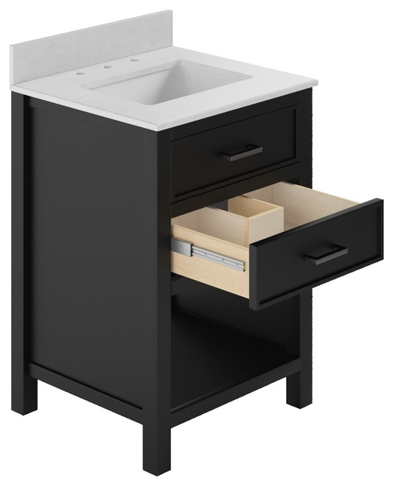 DHP Missouri 24 Inch Bathroom Vanity with Modern Carrera Countertop in