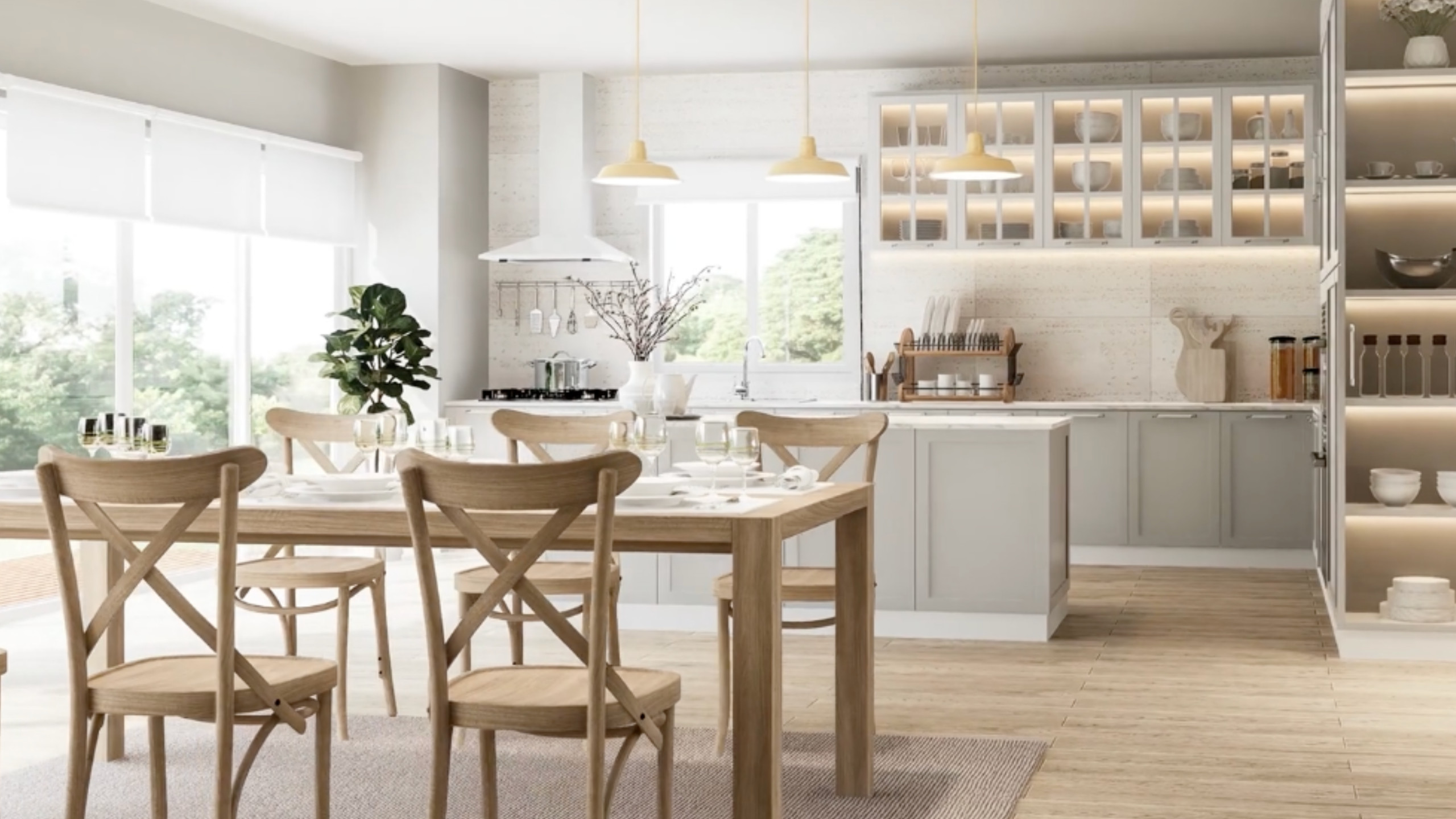 Warm and Inviting Dining Room with Organic Touches in Guildford