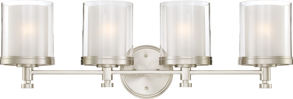 Decker 4 Light - Vanity Fixture With Clear and Frosted Glass