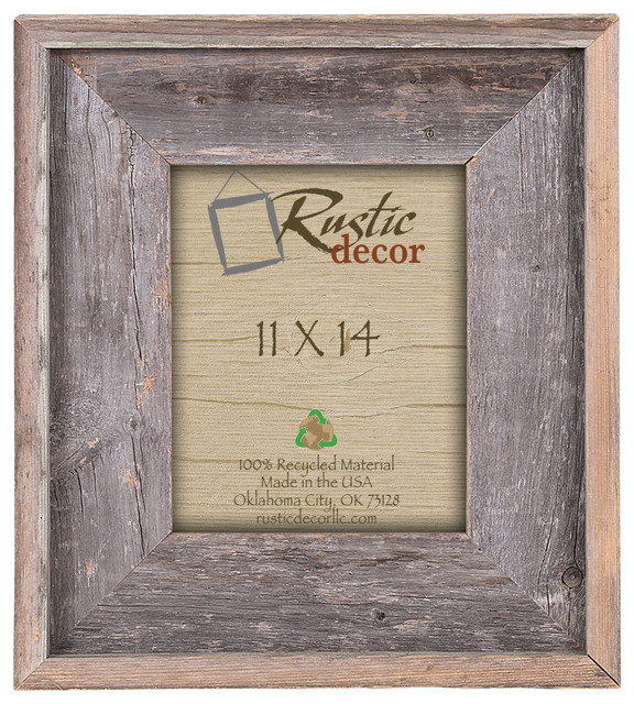 Enid Premium Reclaimed Rustic Barn Wood Wall Frame, 11"x14"