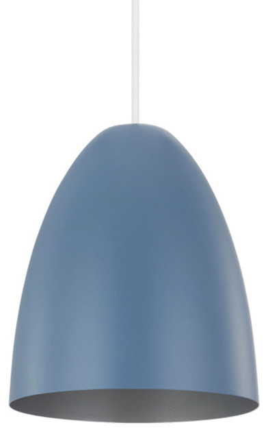 Eglo 204082A Sarabia 8"W Mini Pendant - Pastel Dark Blue / Silver
