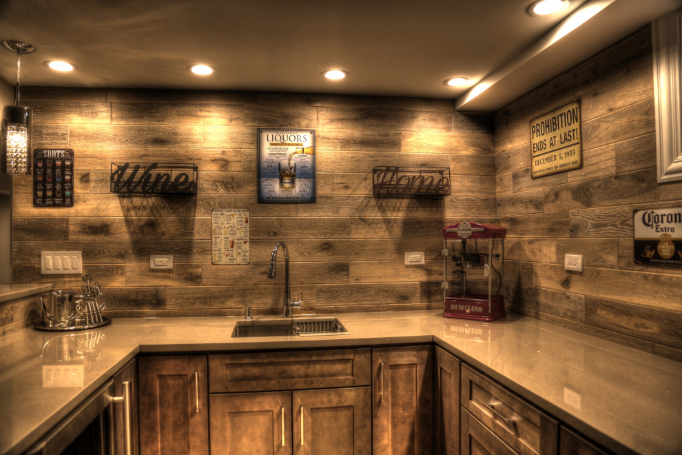 Basement - rustic basement idea in Chicago