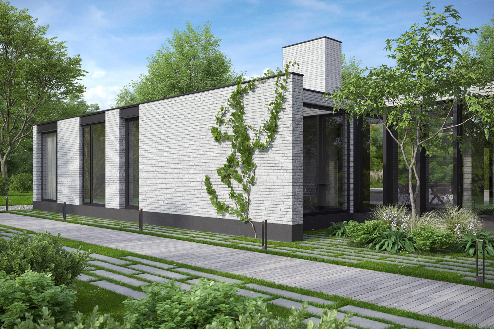 Современный дом с бассейном