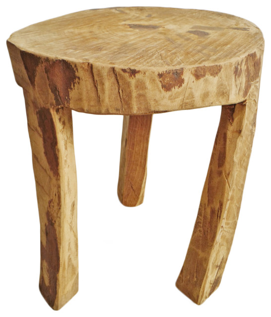Rustic Naga Three Leg Wood Table 7 Rustic Side Tables And End Tables by Design Mix