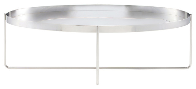 For Gaultier Oval Coffee Table Silver Low Gaultier Oval Coffee Table Silver