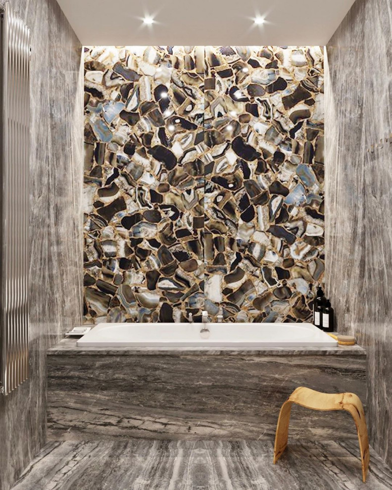 Дизайн-проект ванной команты в современном стиле в ЖК ‘Небесный’