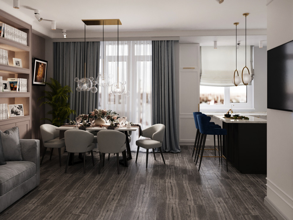 Визуализация кухни-гостиной.