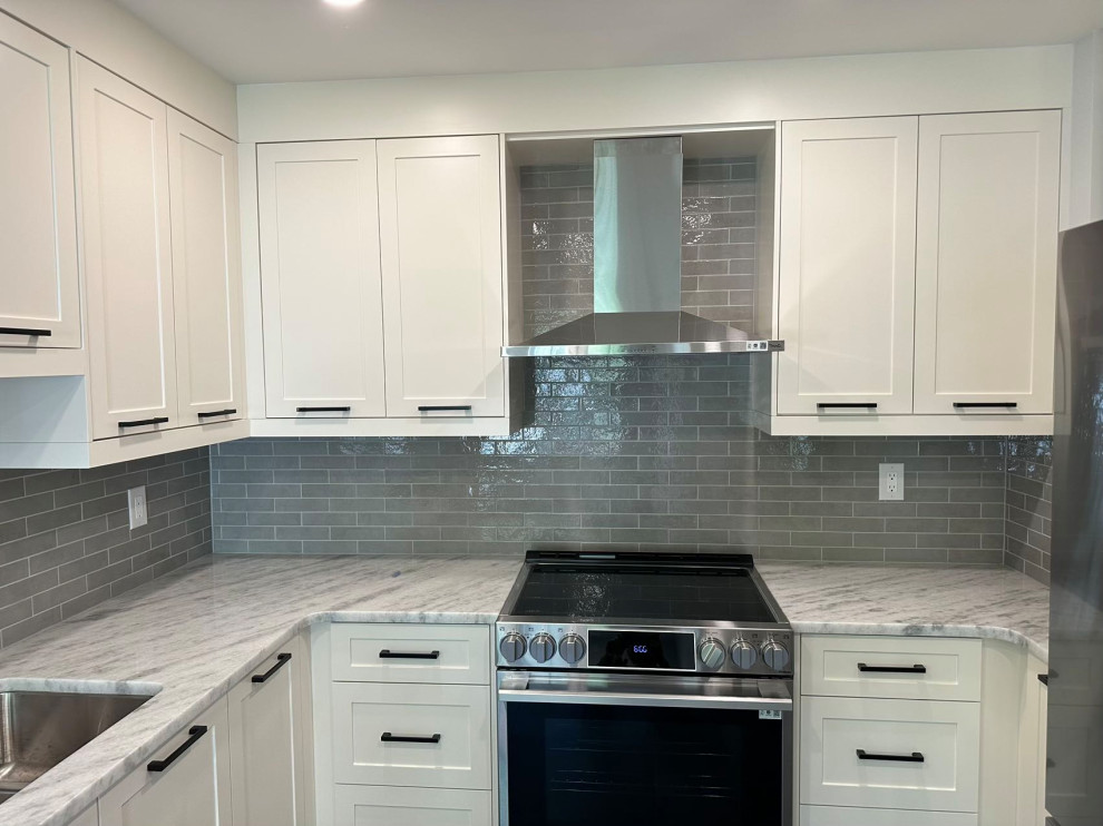 Beautiful HDF kitchen with granite countertop & waterfall