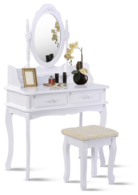 vanity table set with drawers