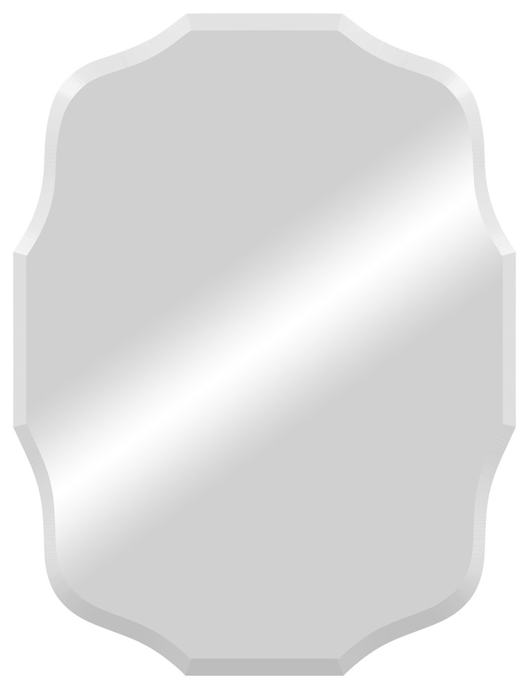 Baroque Scalloped Edge Frameless Mirror Contemporary Wall Mirrors