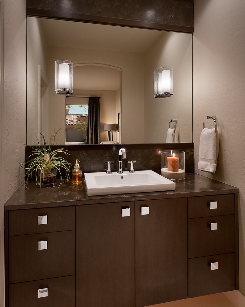 This is an example of a contemporary bathroom in Phoenix with a drop-in sink.