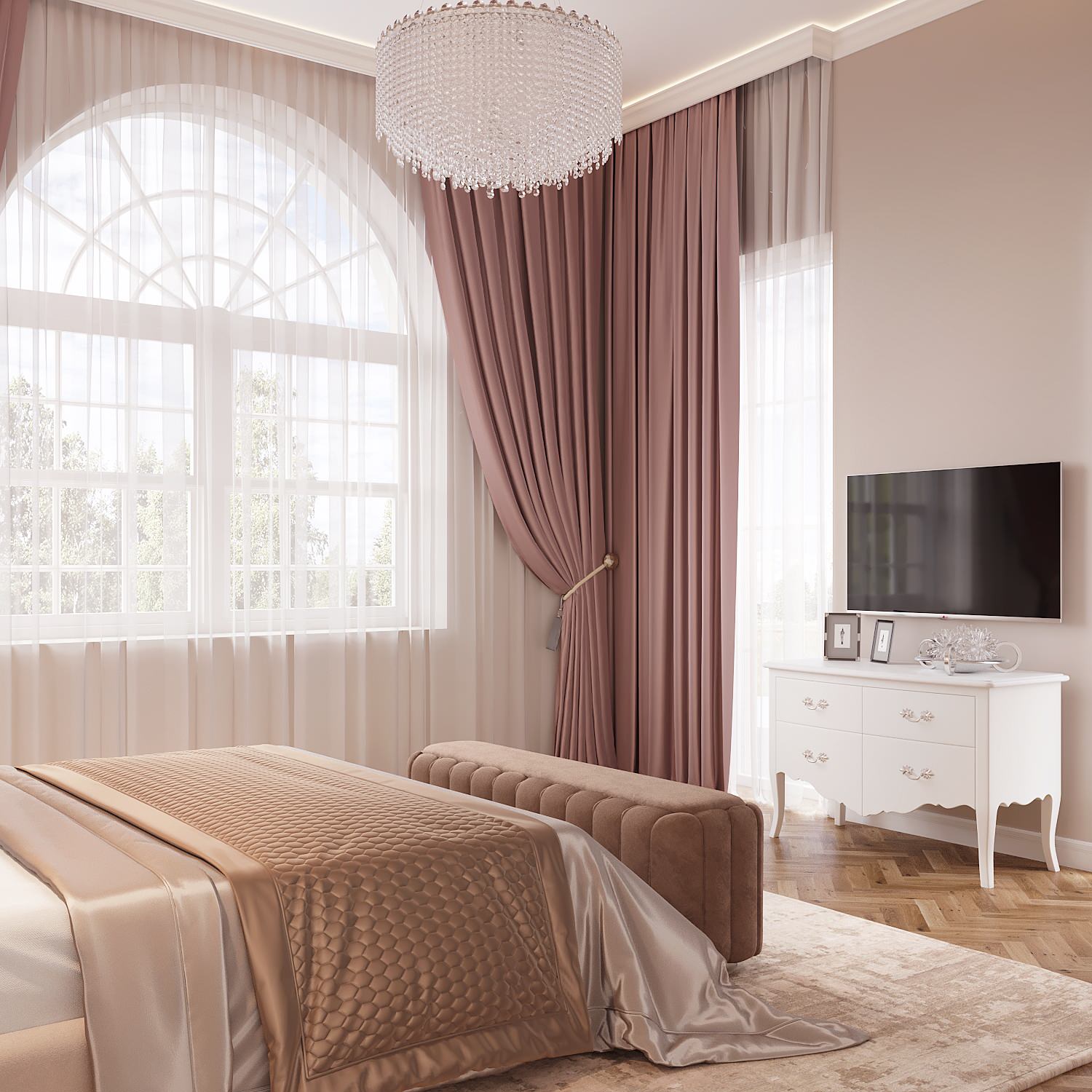 Мастер-спальня, 25 кв.м., частный дом