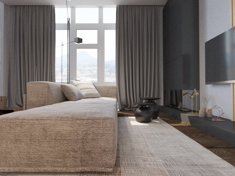 Современный интерьер двухуровневой квартиры