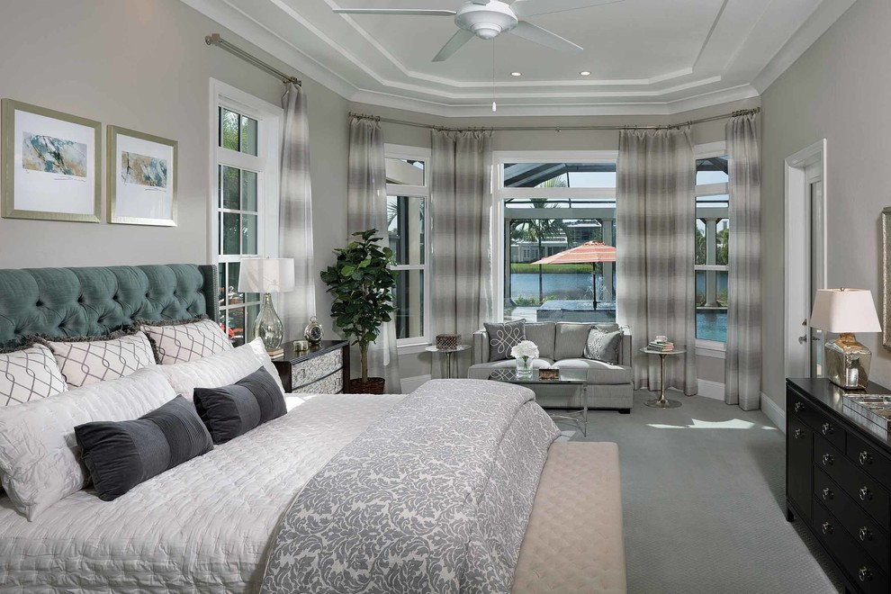 Design ideas for a mediterranean bedroom in Jacksonville.