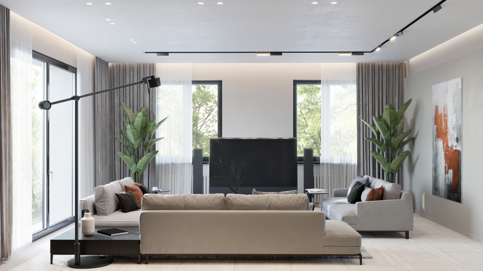 Дом в бежевых тонах