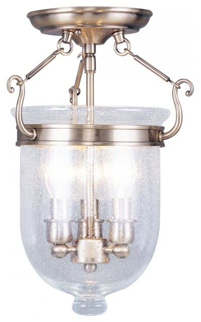 Antique Br Foyer Hall Semi Flush Mount Transitional Antique Br Foyer Hall Semi Flush