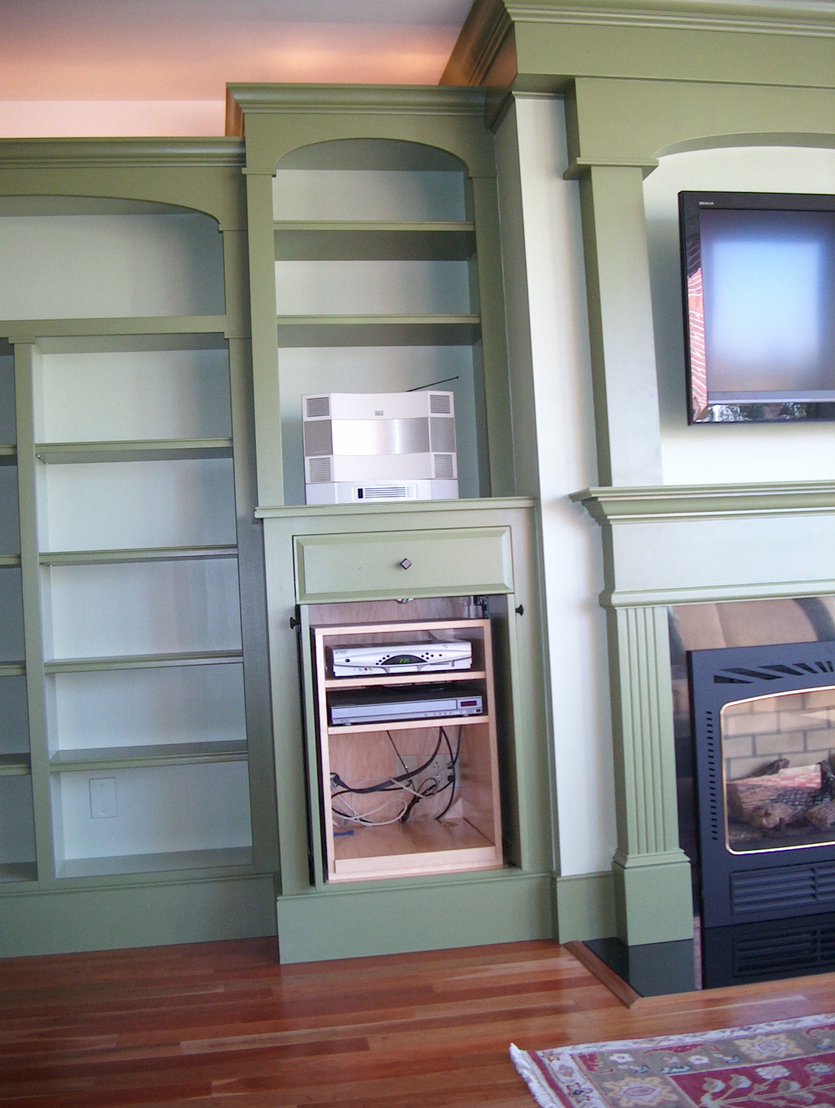 Brown Media Center, Federal Style with Overmantel.
