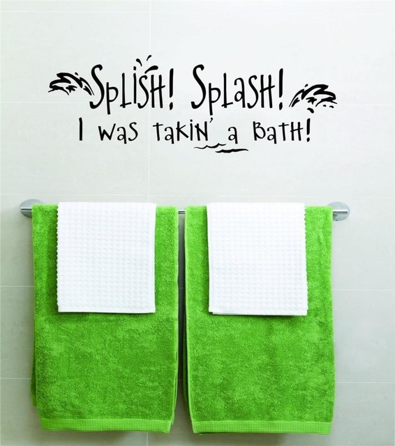 Splish Splash I Was Taking A Bath Decal, 10x16", 10X16 Contemporary
