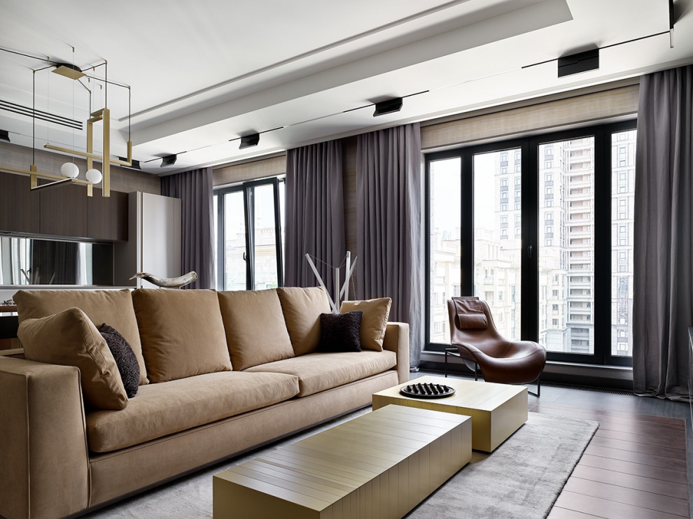 Люкс интерьер гостиной в Квартире 120 кв. м. в Современном стиле