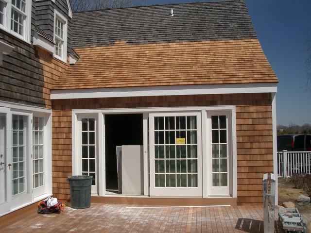 8ft Sliding Doors With Side Lights Beach Style Deck