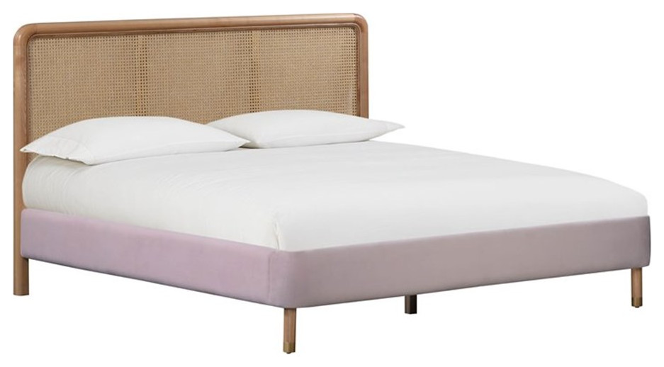 TOV Furniture Kavali 50"H Transitional Velvet Upholstered Full Bed in