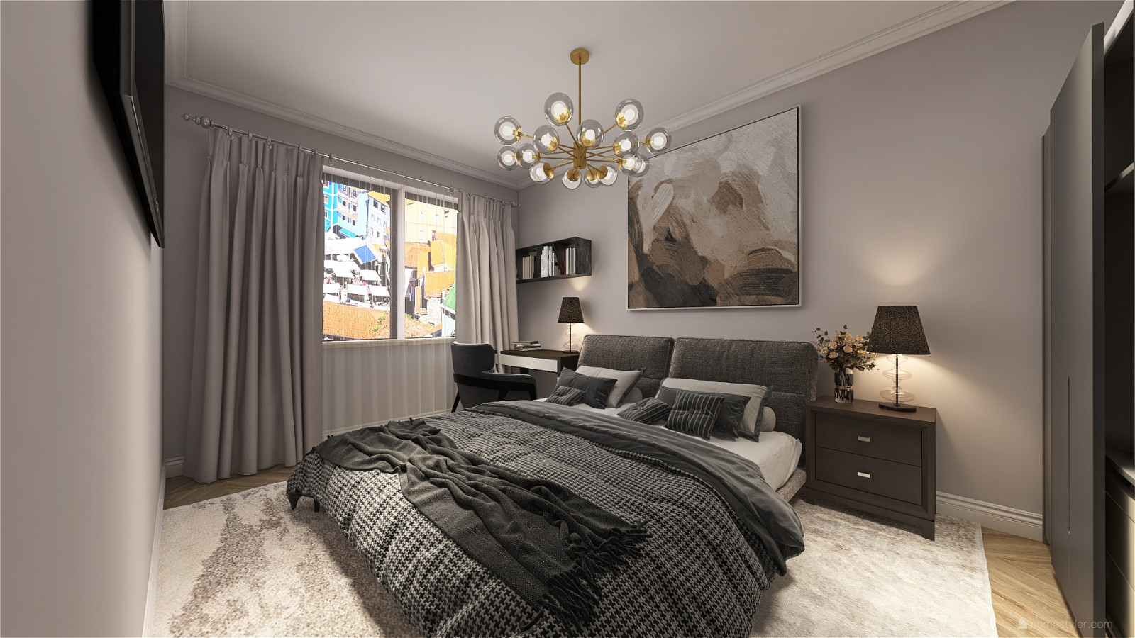 Спальня в современном стиле.