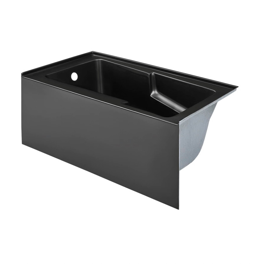 Voltaire 54" X 30" Left-Hand Drain Alcove Bathtub with Apron in Matte Black.  Finishes:White, Matte White (SM-AB549MB)