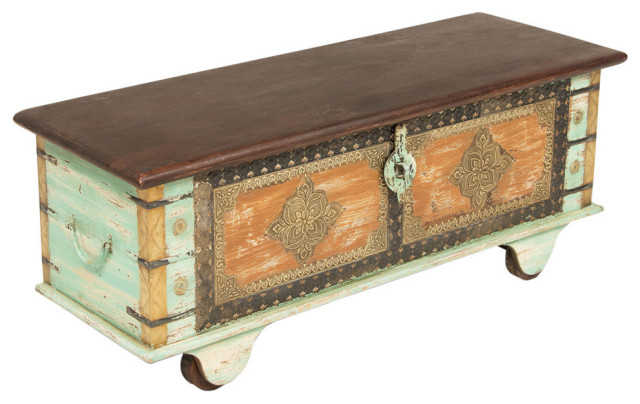 Steve Silver Alma Storage Trunk Multi Colored Distressed Finish