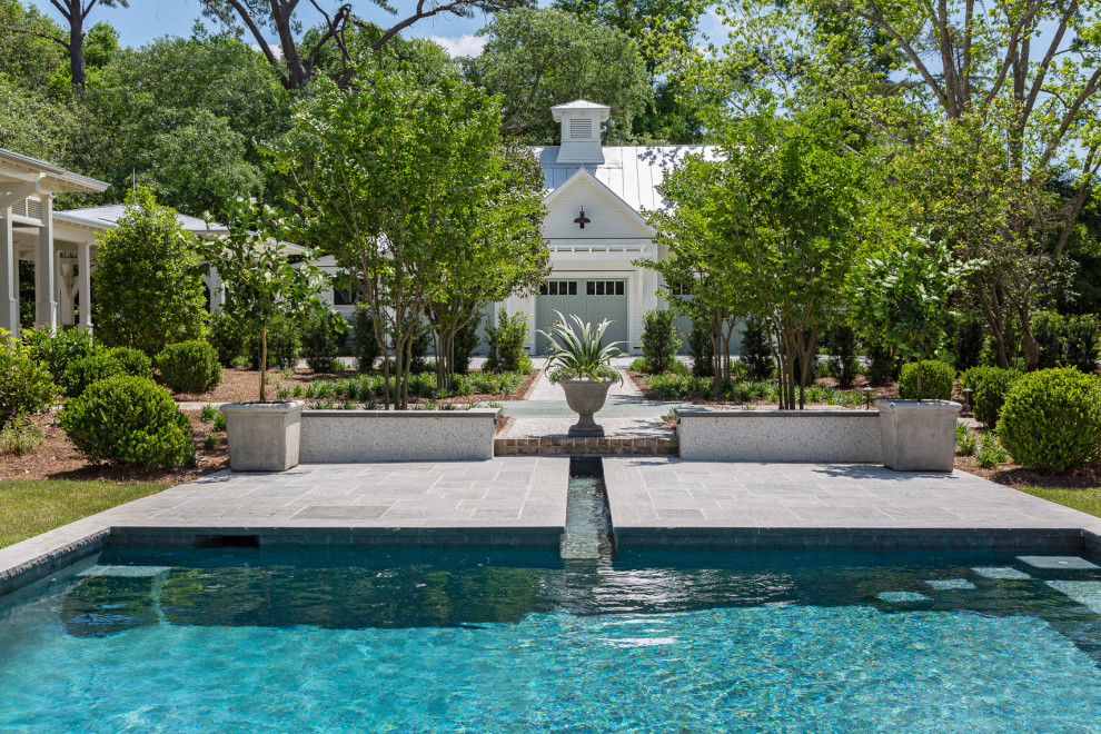 Design ideas for a contemporary swimming pool in Charleston.