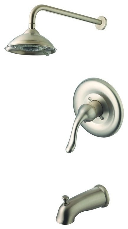 Yosemite 1-Handle Tub and Shower in Brushed Nickel