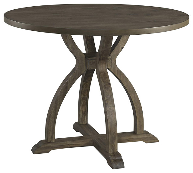 Counter Height Dining Table, Hourglass Shaped Base With Round Top