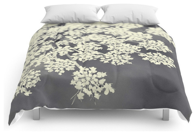 Black And White Queen Annes Lace Comforter Contemporary