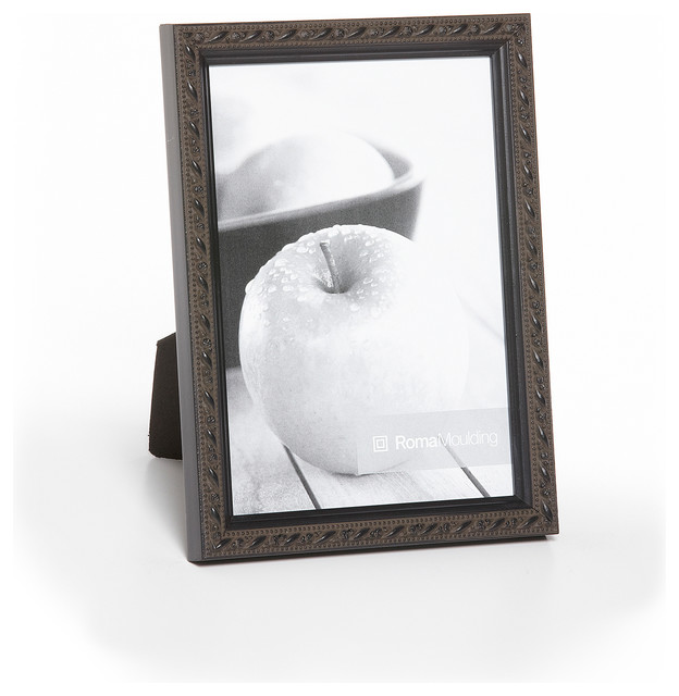 Vintage, 5/8", Matte Black Traditional Picture Frames by Roma