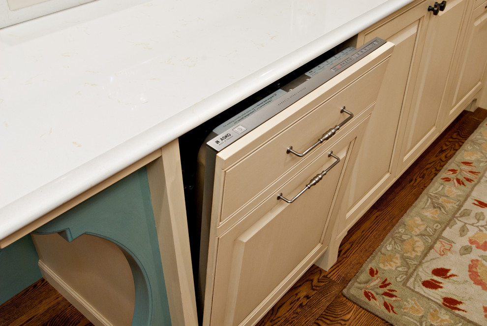 dishwasher with wood panel front