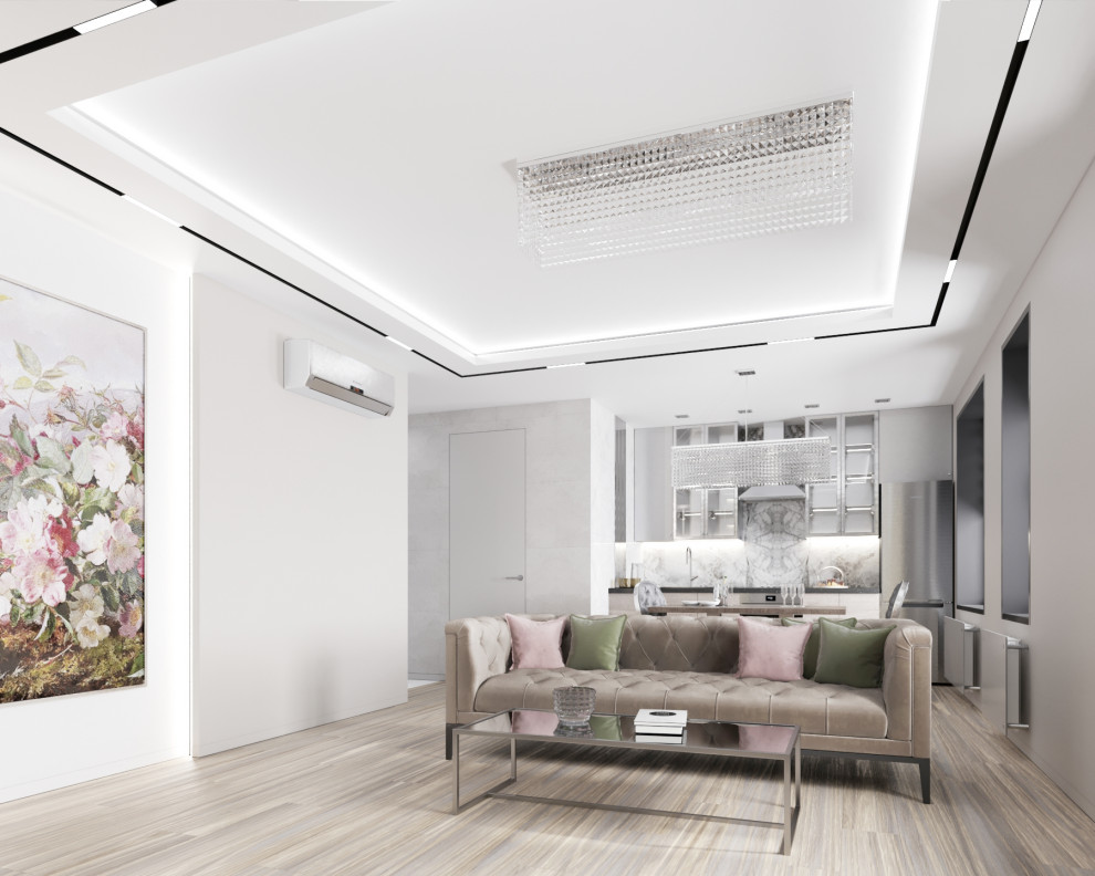 Гостиная с элементами минимализма и классицизма