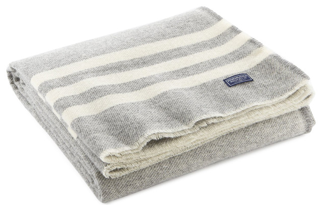 Trapper Wool Throw, Gray, Natural
