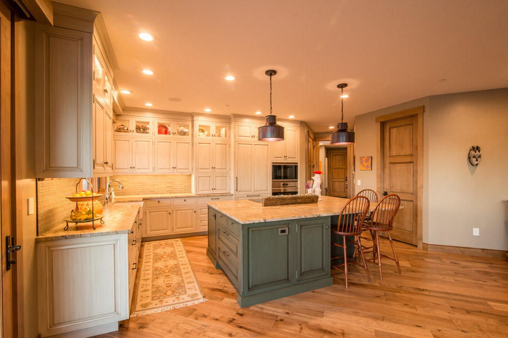Inspiration for a rustic kitchen remodel in Denver