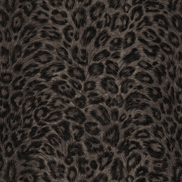 Gunmetal Black Gray Animal Skin Print Upholstery Fabric - Contemporary