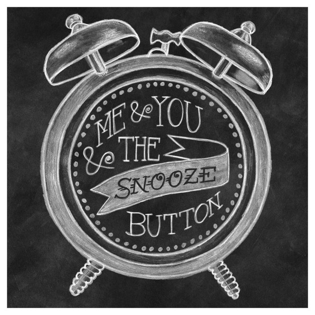 "The Snooze Button Chalk" Digital Paper Print by Mary Urban, 20"x20", 18"x18" Midcentury