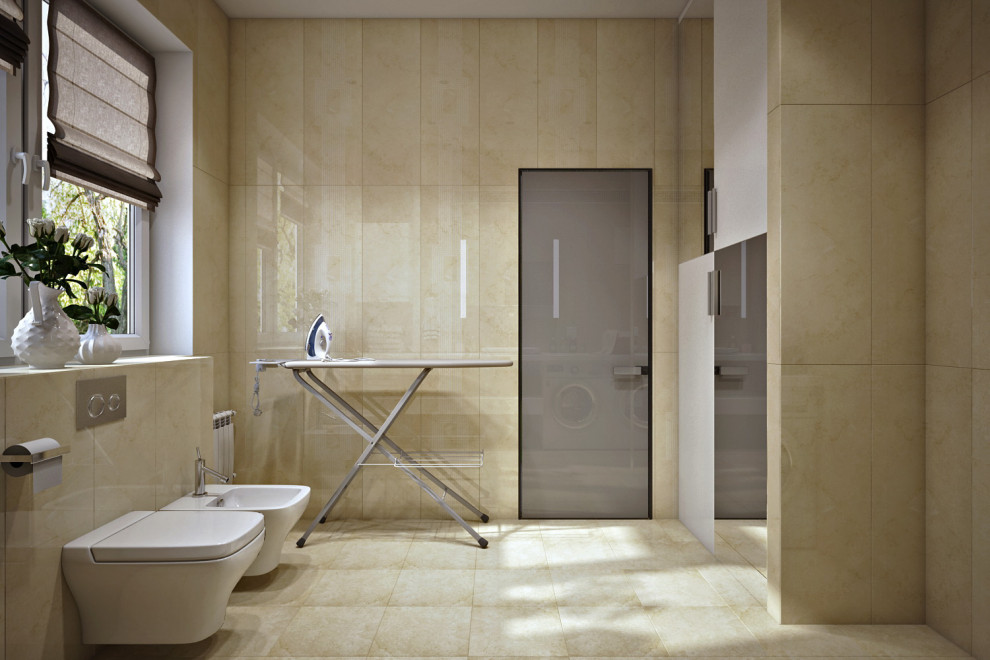 Дизайн хозкомнаты (постирочной) совмещенной с гостевым санузлом в коттедже