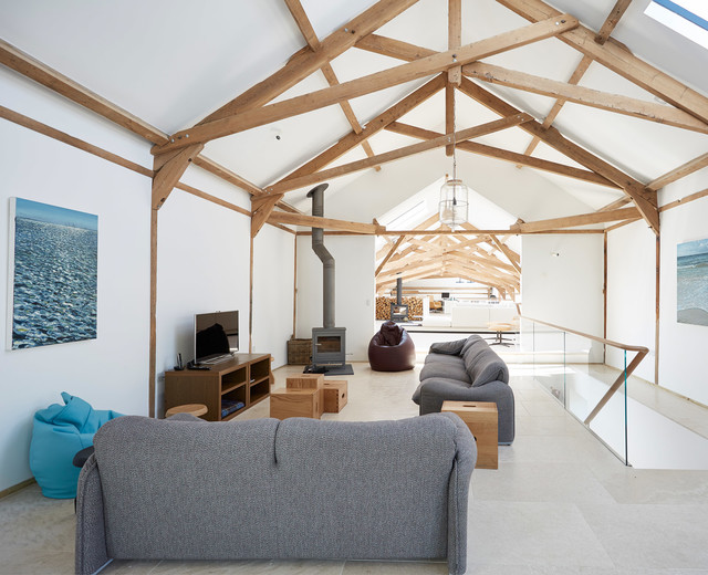 Barn Conversion modern-vardagsrum