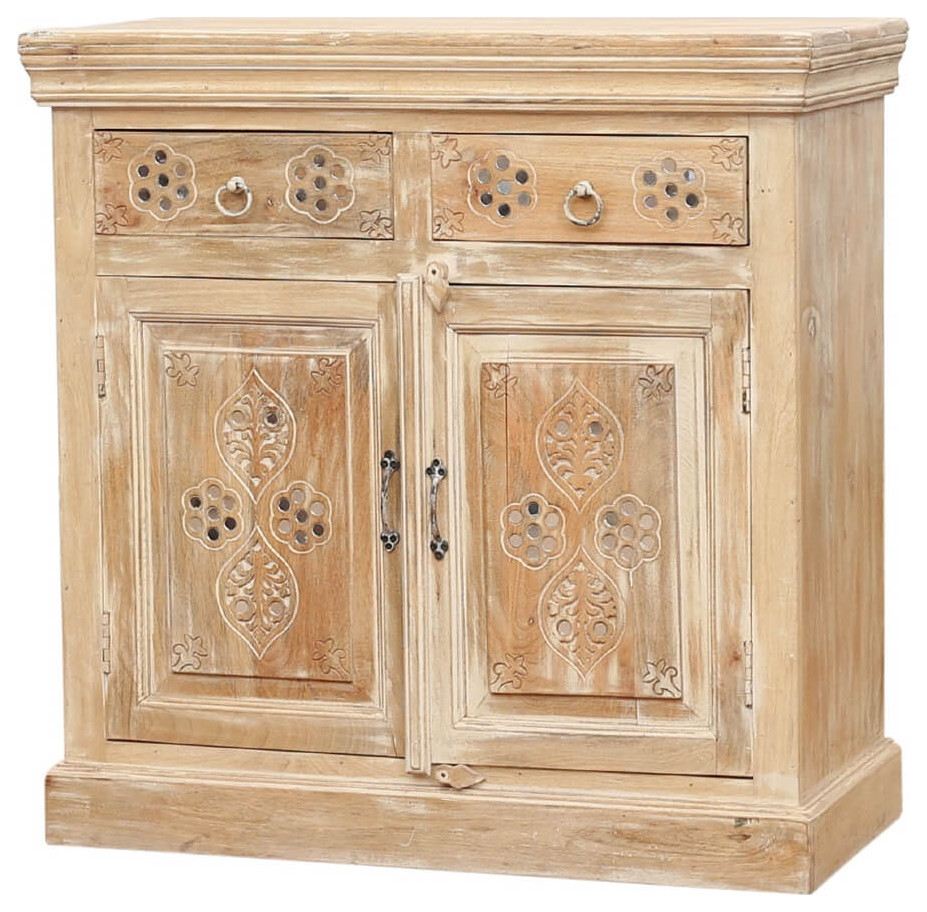 Jerome Handcrafted Solid Wood 2 Drawer Storage French Country