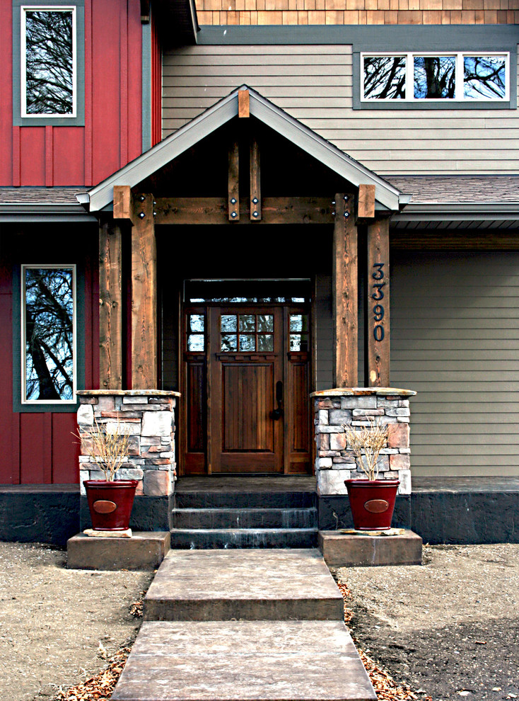 Entryway - huge rustic entryway idea