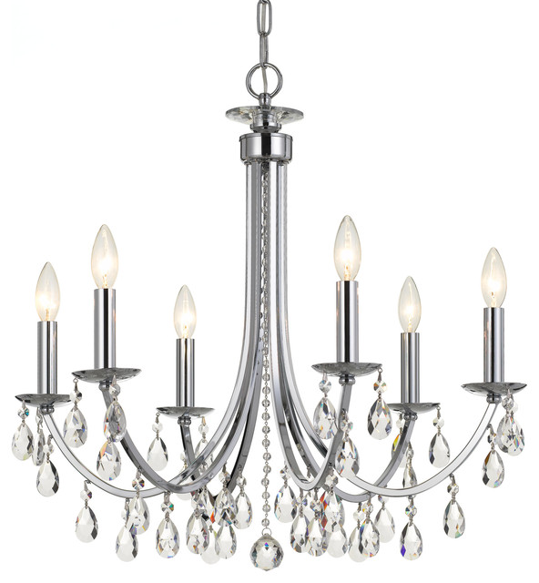 Elight Design Ed03606 6 Light 26 Wide Chandelier With Crystal Accents Elight Design Ed03606 6 Light 26 Wide Chandelier With Crystal Accents