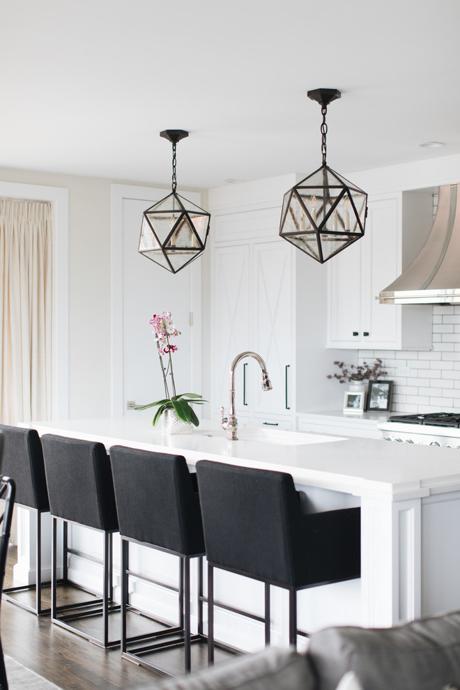 Example of a transitional kitchen design in Chicago