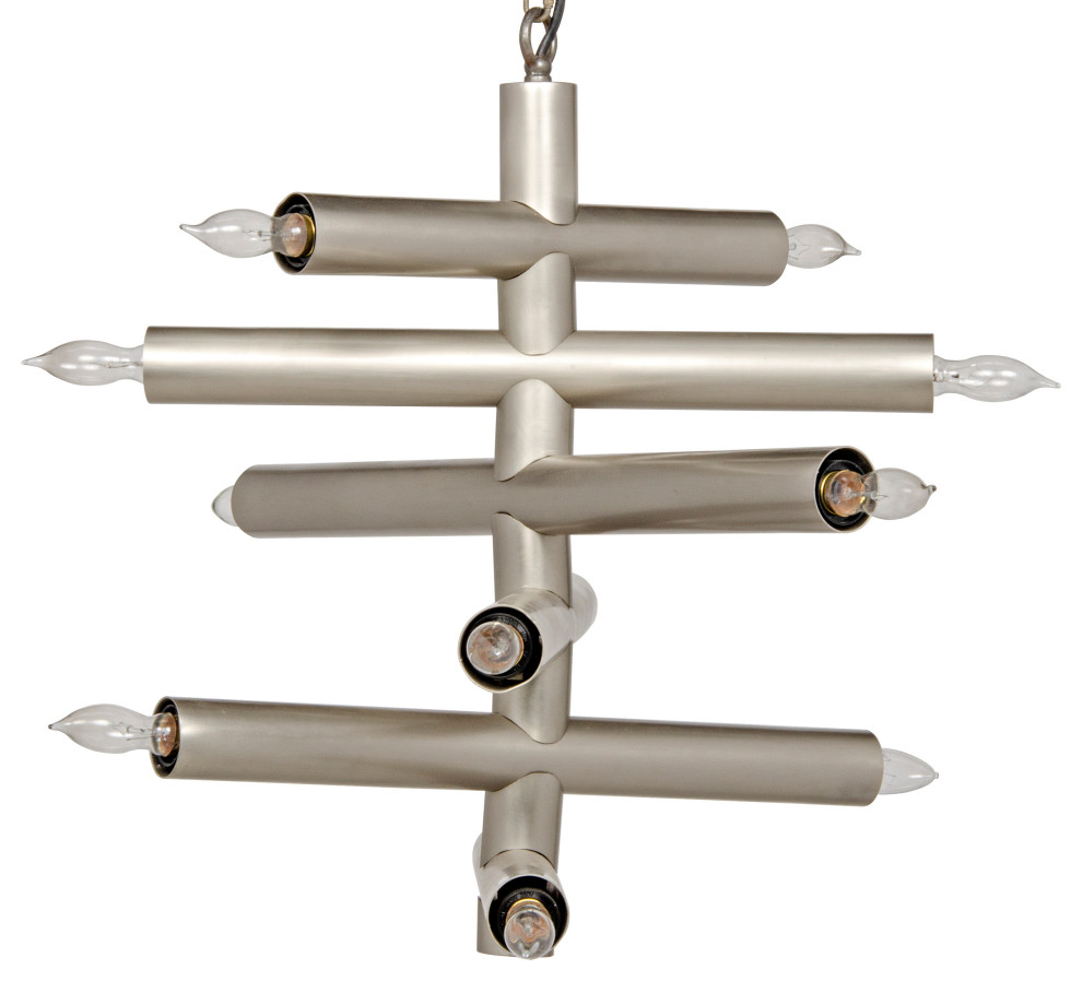 Alex Chandelier, Metal With Antique Silver Finish